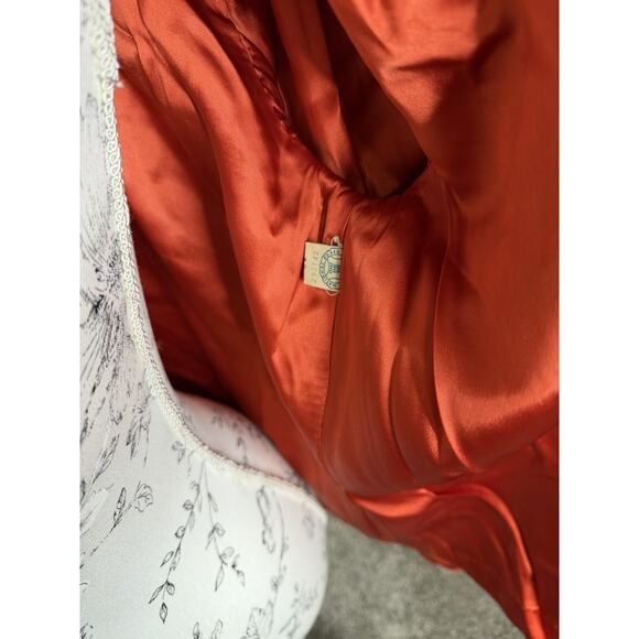 Vintage Wool Peacoat Orange White Checkered 60s 70s Union Made Size Medium - Picture 7 of 10